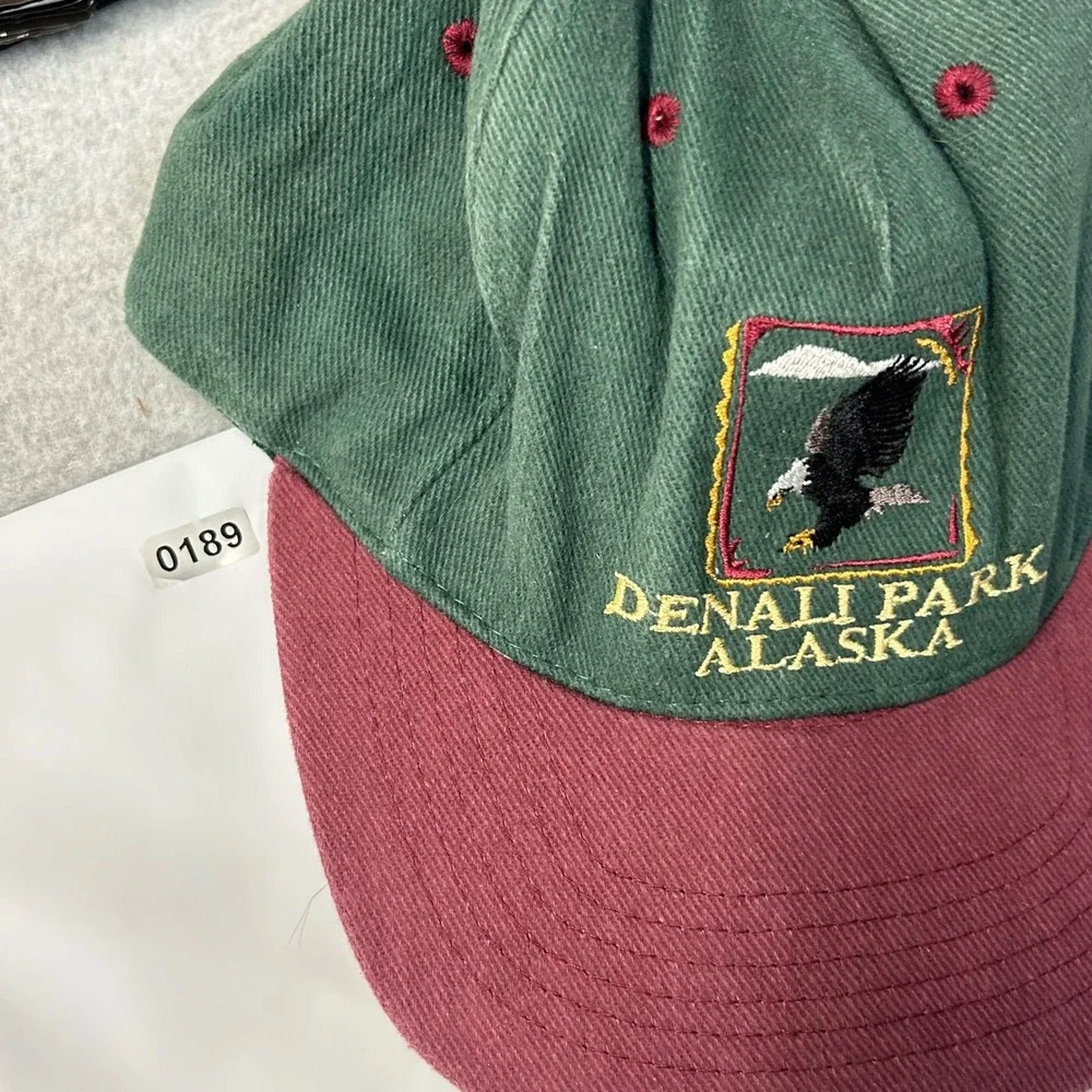 Ski Country Imports Denali Park Alaska Green Unisex OS Eagle Souvenir Hat Vtg
